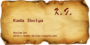 Kada Ibolya névjegykártya